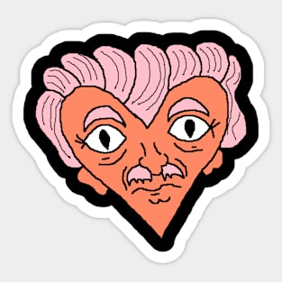 heart shaped face man Sticker